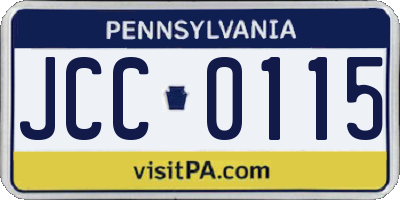 PA license plate JCC0115