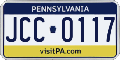 PA license plate JCC0117