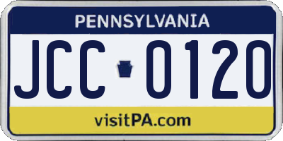 PA license plate JCC0120