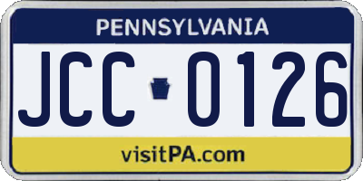 PA license plate JCC0126