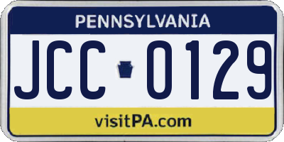 PA license plate JCC0129