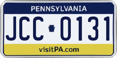 PA license plate JCC0131