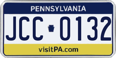 PA license plate JCC0132