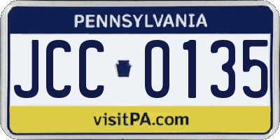 PA license plate JCC0135