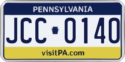PA license plate JCC0140