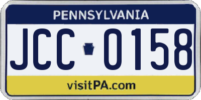 PA license plate JCC0158