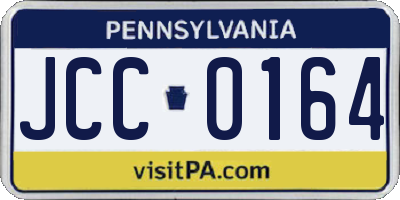 PA license plate JCC0164