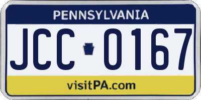 PA license plate JCC0167