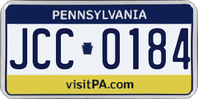PA license plate JCC0184