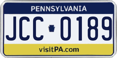 PA license plate JCC0189