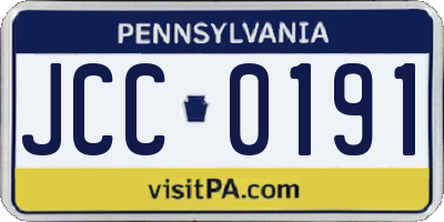 PA license plate JCC0191