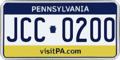 PA license plate JCC0200