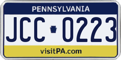 PA license plate JCC0223