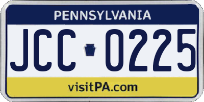 PA license plate JCC0225