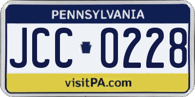 PA license plate JCC0228