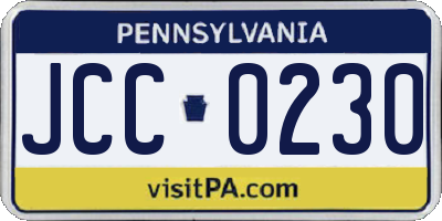 PA license plate JCC0230