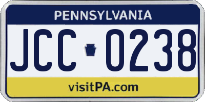 PA license plate JCC0238