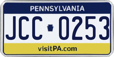 PA license plate JCC0253
