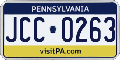 PA license plate JCC0263