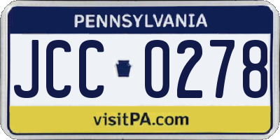 PA license plate JCC0278