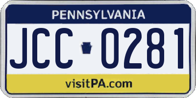 PA license plate JCC0281