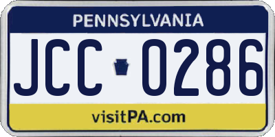 PA license plate JCC0286