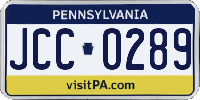PA license plate JCC0289