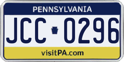 PA license plate JCC0296
