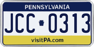 PA license plate JCC0313