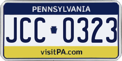 PA license plate JCC0323