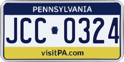 PA license plate JCC0324
