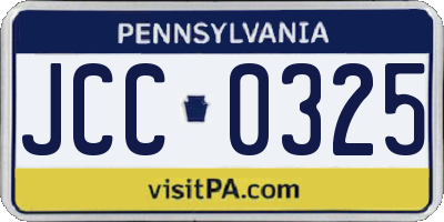PA license plate JCC0325