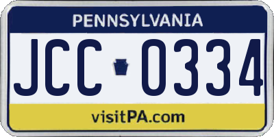 PA license plate JCC0334
