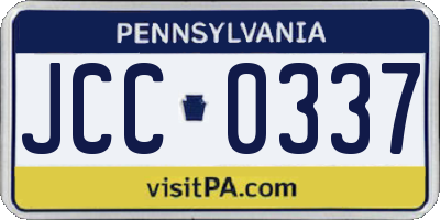 PA license plate JCC0337