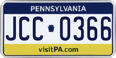 PA license plate JCC0366