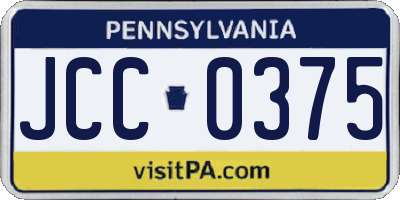 PA license plate JCC0375