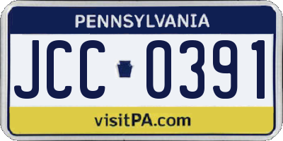 PA license plate JCC0391