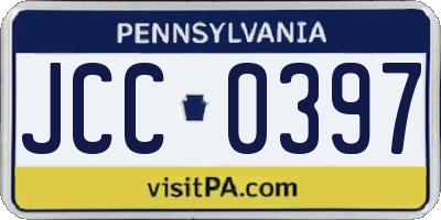 PA license plate JCC0397