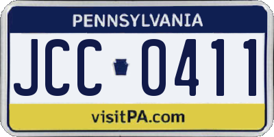 PA license plate JCC0411