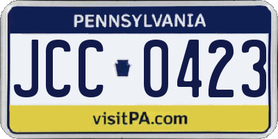 PA license plate JCC0423