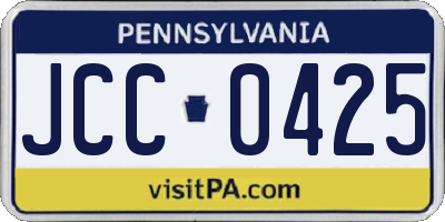PA license plate JCC0425