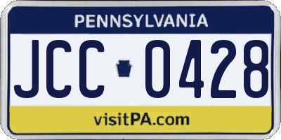 PA license plate JCC0428