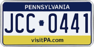 PA license plate JCC0441