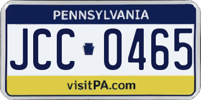 PA license plate JCC0465