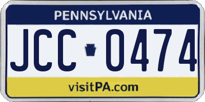 PA license plate JCC0474