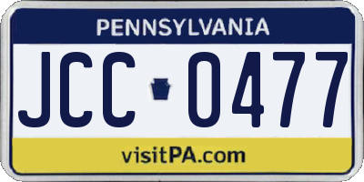 PA license plate JCC0477