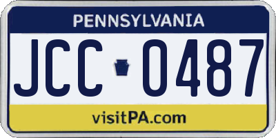 PA license plate JCC0487