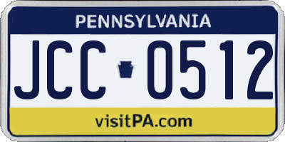 PA license plate JCC0512