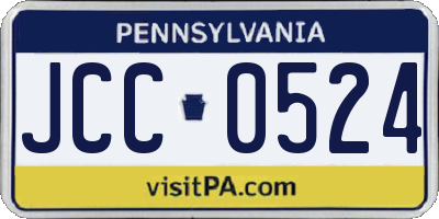 PA license plate JCC0524