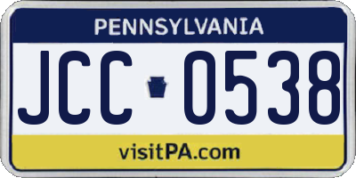 PA license plate JCC0538